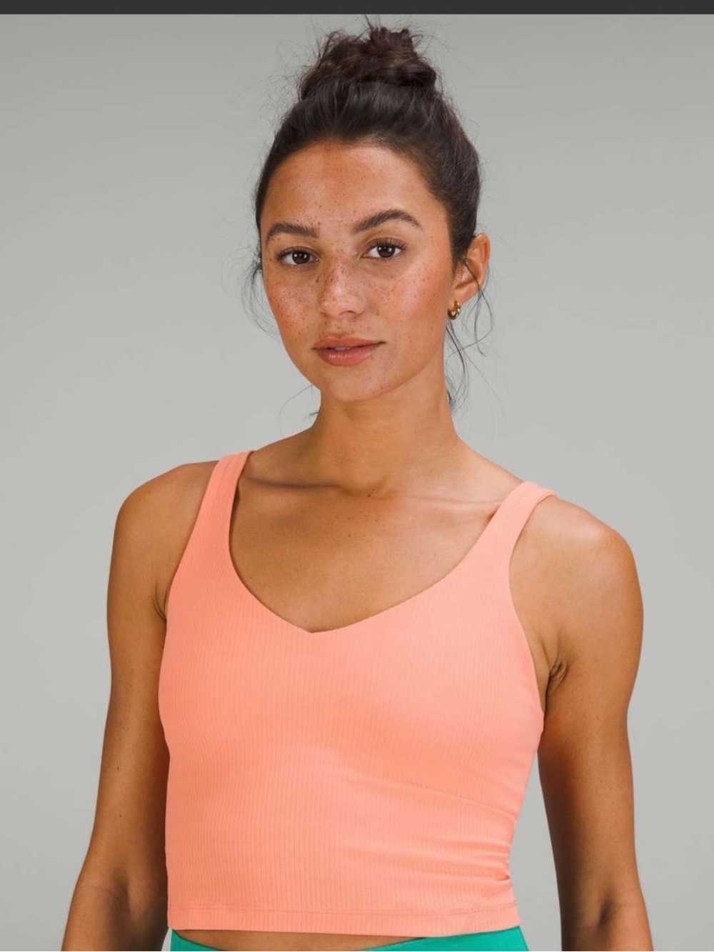 Lululemon Align Ribbed Crop Tank Top - Sunny Coral